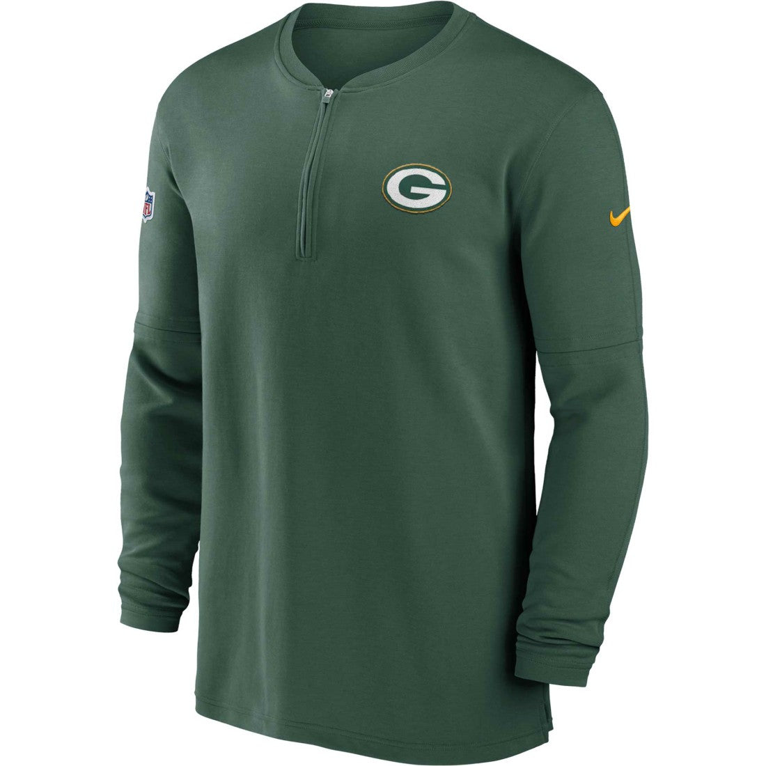 Green Bay Packers 2023 Sideline Performance Long Sleeve Tri-Blend Quarter-Zip Top Green