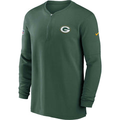 Green Bay Packers 2023 Sideline Performance Long Sleeve Tri-Blend Quarter-Zip Top Green