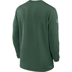 Green Bay Packers 2023 Sideline Performance Long Sleeve Tri-Blend Quarter-Zip Top Green