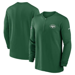 New York Jets 2023 Sideline Performance Long Sleeve Tri-Blend Quarter-Zip Top Green