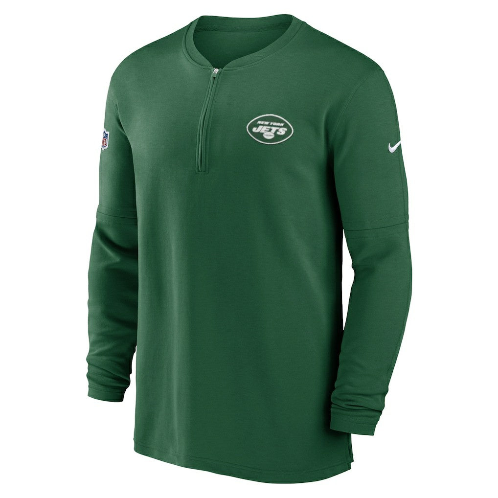 New York Jets 2023 Sideline Performance Long Sleeve Tri-Blend Quarter-Zip Top Green