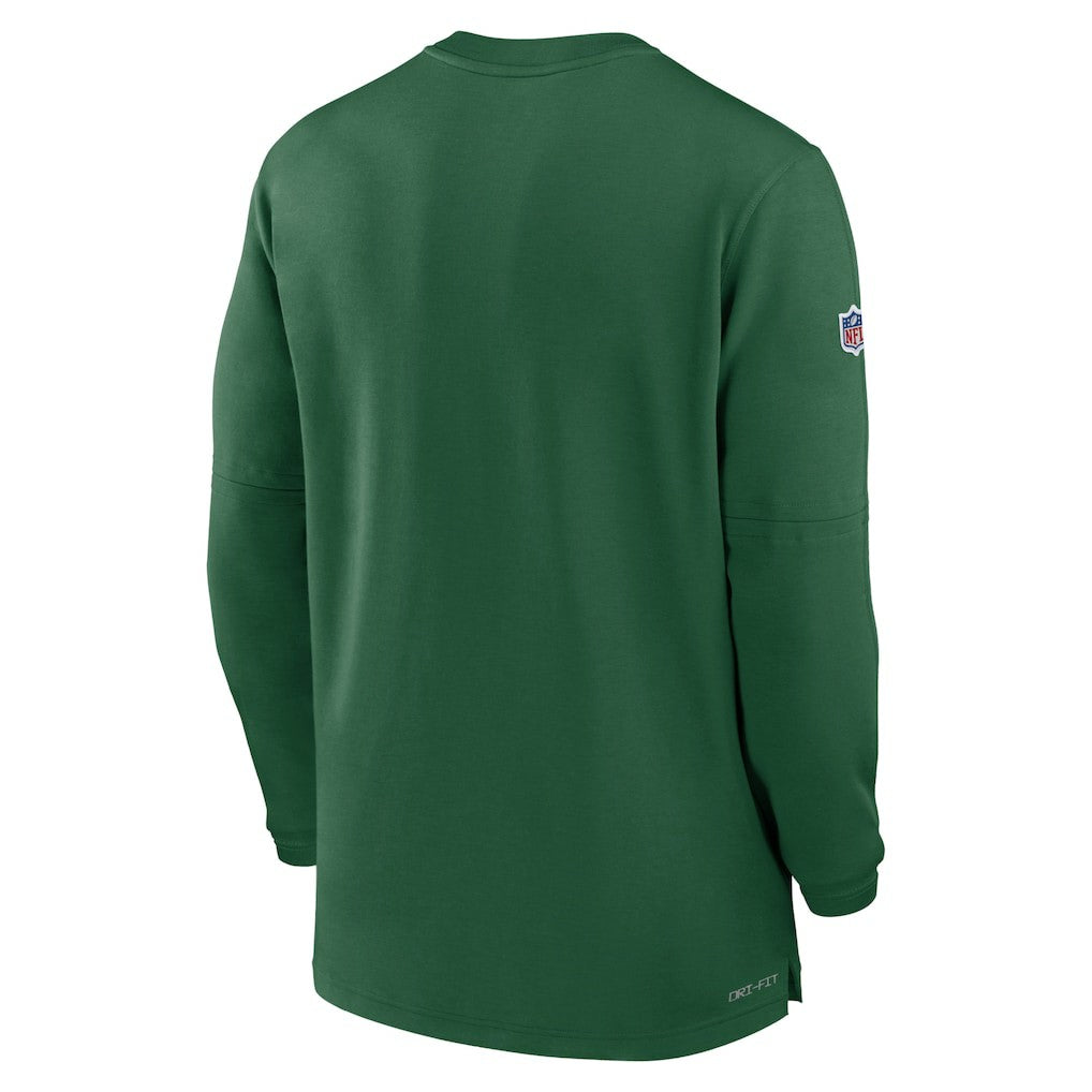 New York Jets 2023 Sideline Performance Long Sleeve Tri-Blend Quarter-Zip Top Green
