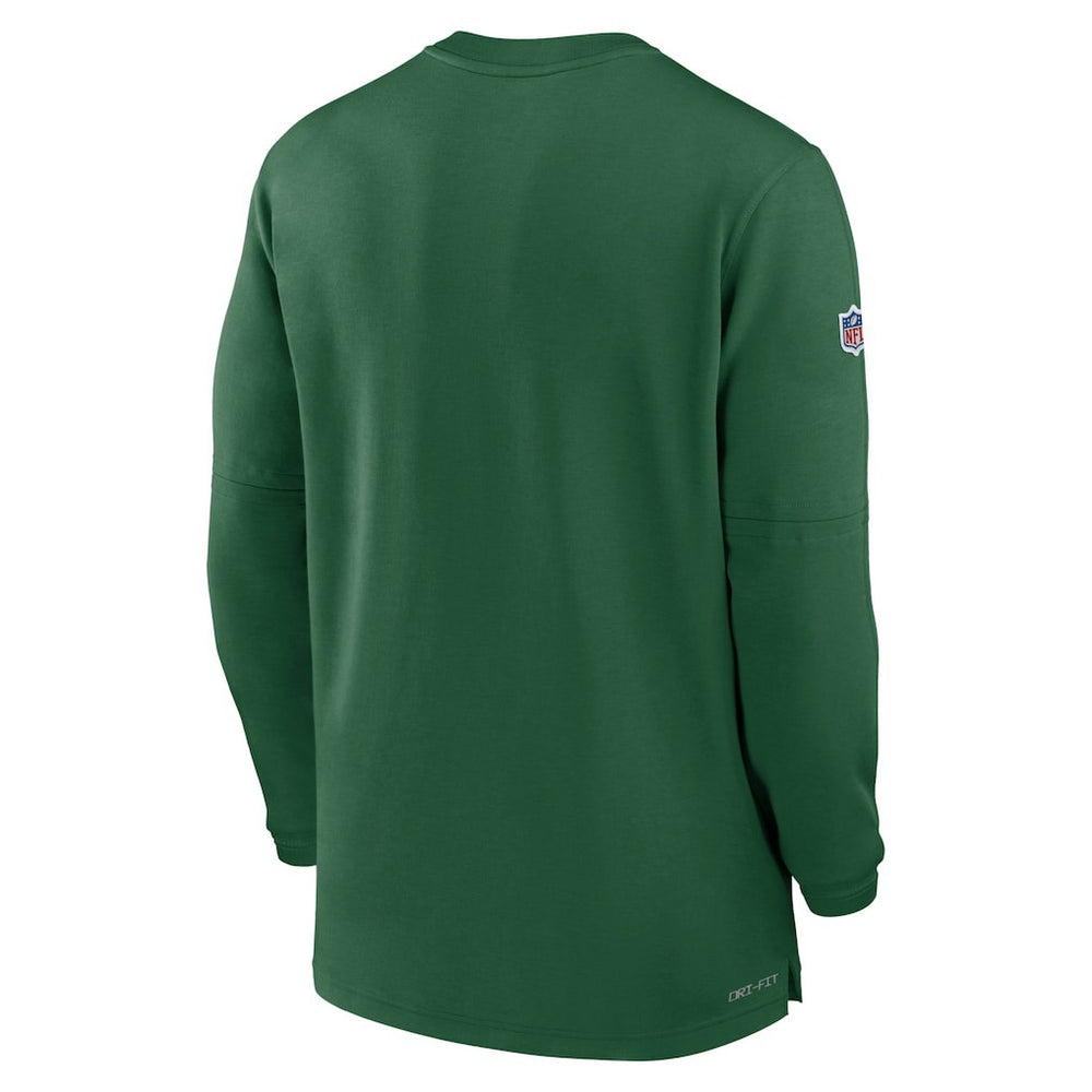 New York Jets 2023 Sideline Performance Long Sleeve Tri-Blend Quarter-Zip Top Green