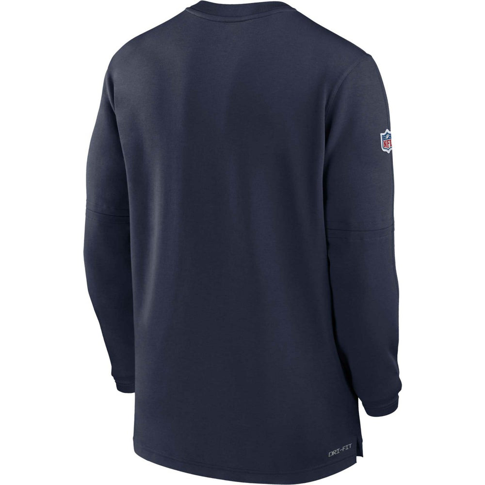 Tennessee Titans 2023 Sideline Performance Long Sleeve Tri-Blend Quarter-Zip Top Navy