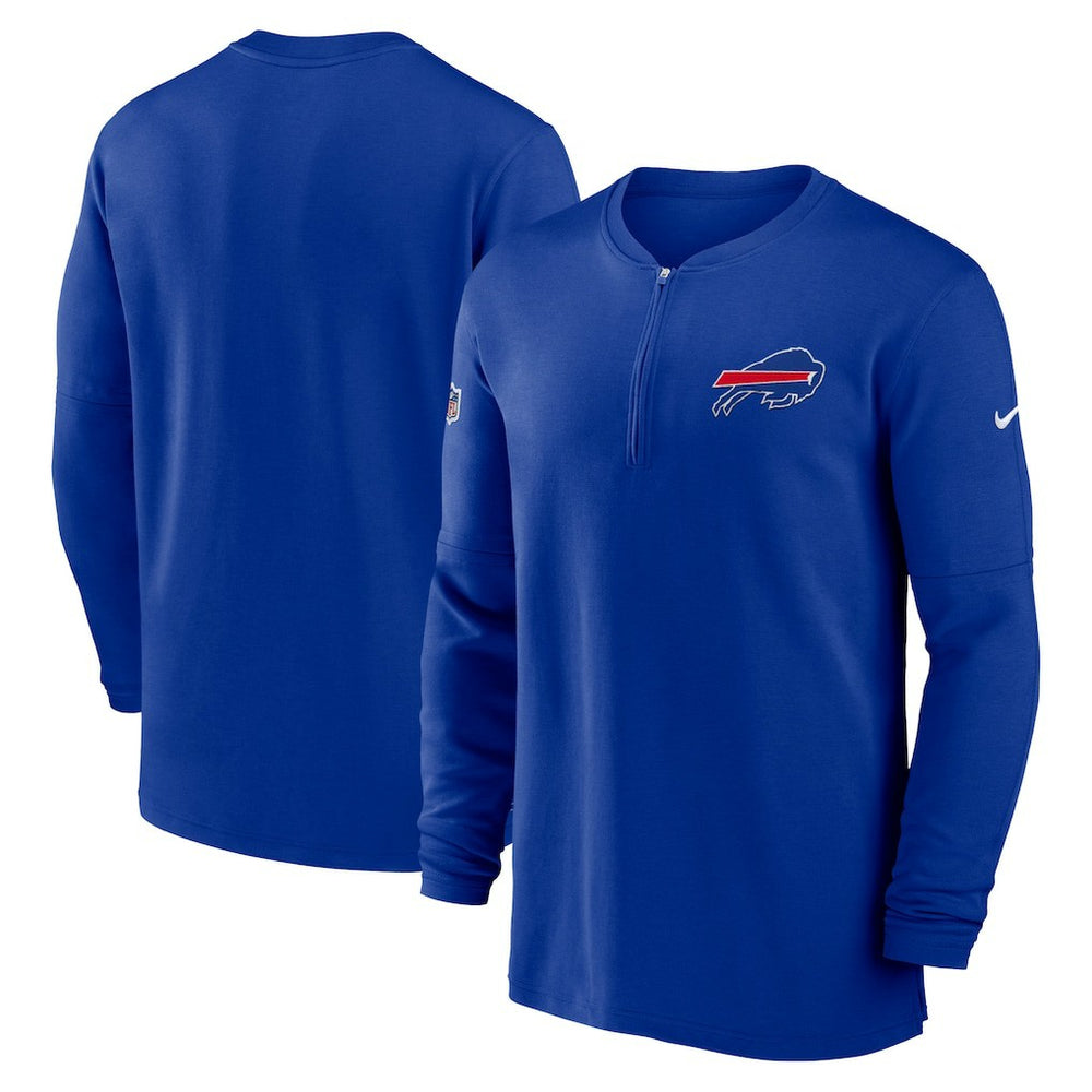 Buffalo Bills 2023 Sideline Performance Long Sleeve Tri-Blend Quarter-Zip Top Royal