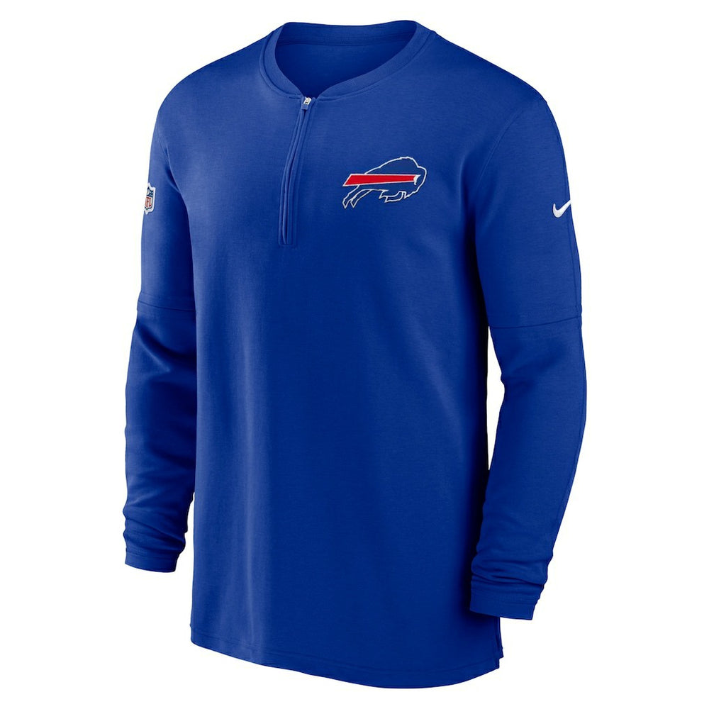 Buffalo Bills 2023 Sideline Performance Long Sleeve Tri-Blend Quarter-Zip Top Royal