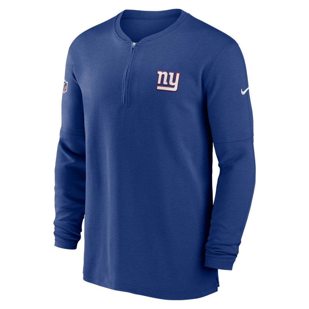 New York Giants 2023 Sideline Performance Long Sleeve Tri-Blend Quarter-Zip Top Royal