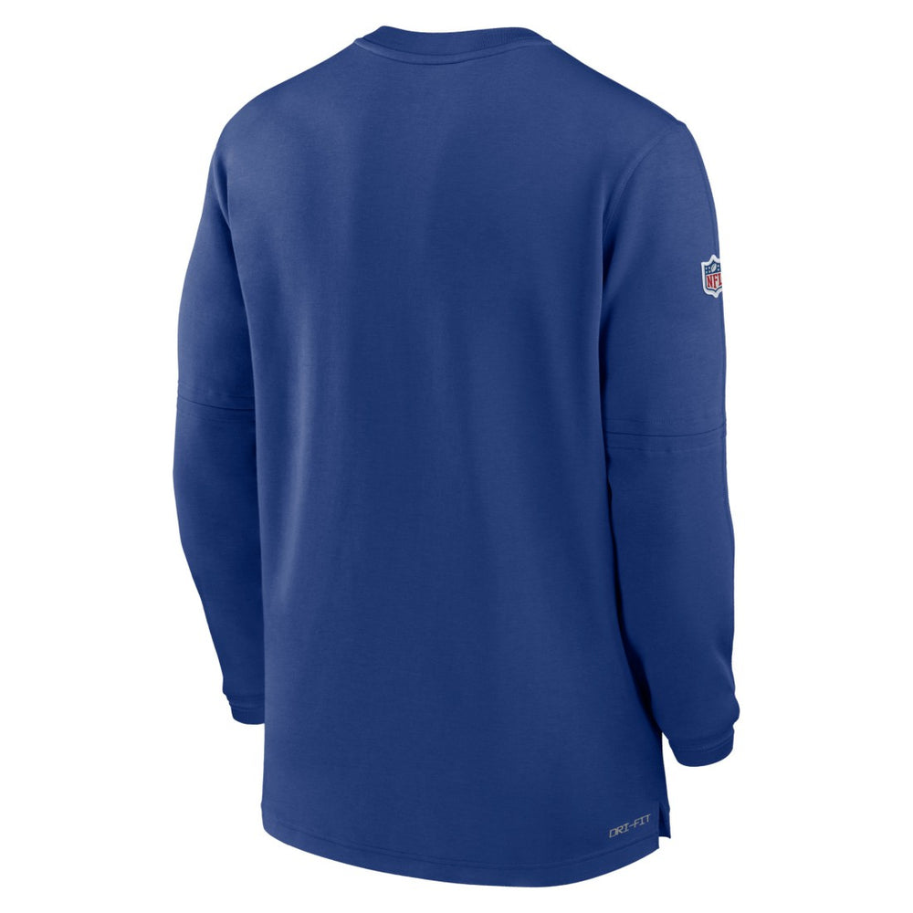 New York Giants 2023 Sideline Performance Long Sleeve Tri-Blend Quarter-Zip Top Royal