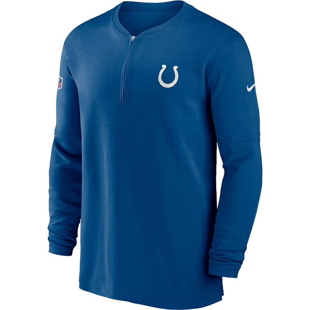 Indianapolis Colts 2023 Sideline Performance Long Sleeve Tri-Blend Quarter-Zip Top Royal