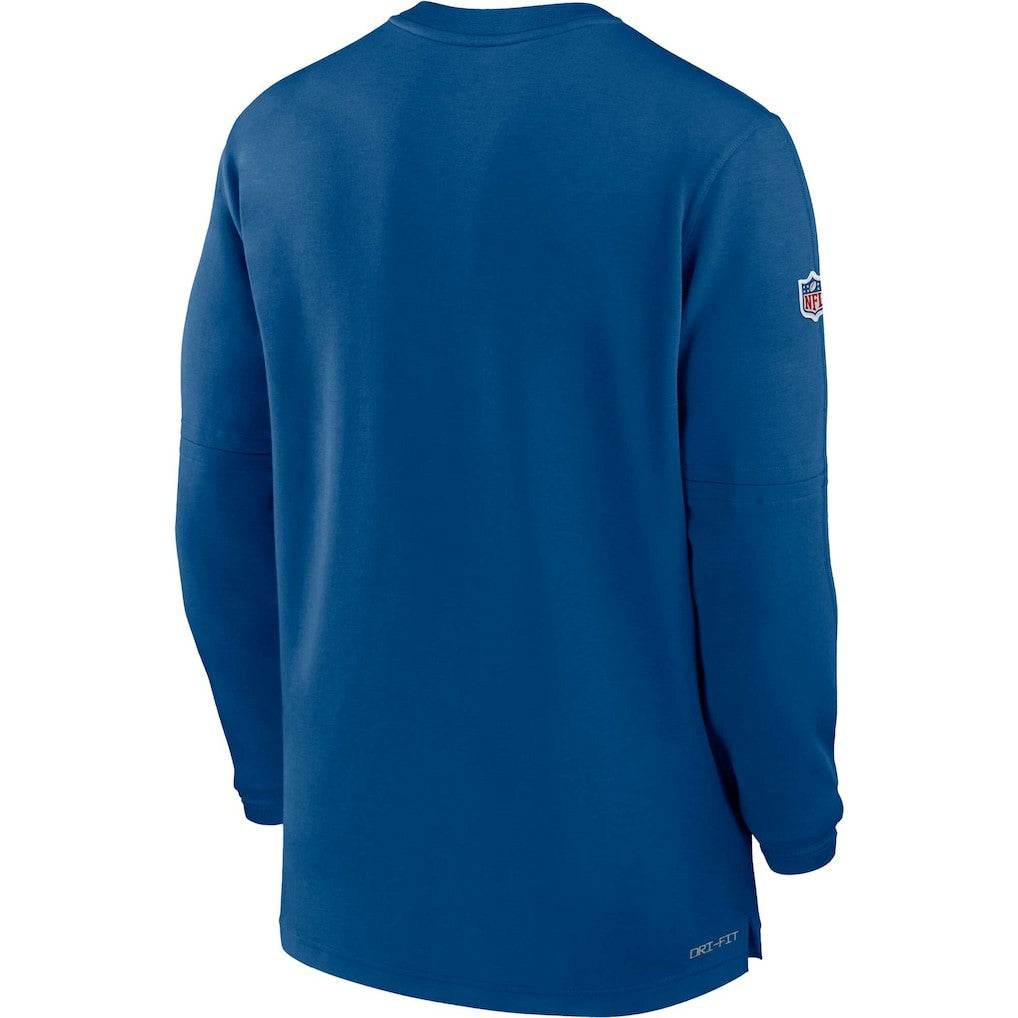 Indianapolis Colts 2023 Sideline Performance Long Sleeve Tri-Blend Quarter-Zip Top Royal