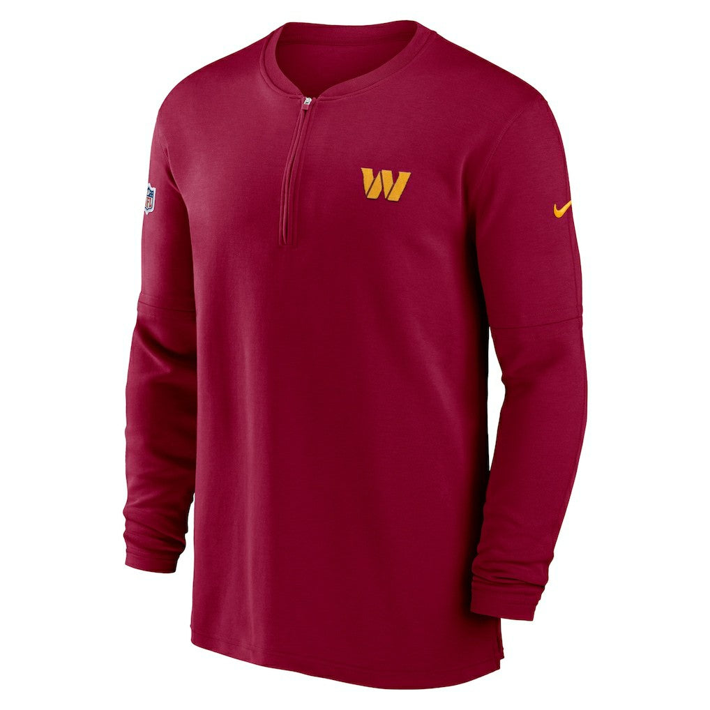 Washington Commanders 2023 Sideline Performance Long Sleeve Tri-Blend Quarter-Zip Top Burgundy