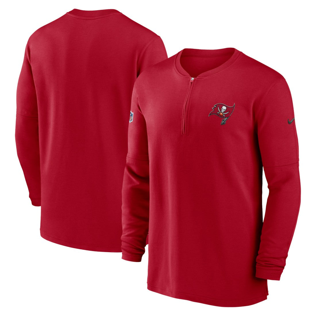 Tampa Bay Buccaneers 2023 Sideline Performance Long Sleeve Tri-Blend Quarter-Zip Top Red