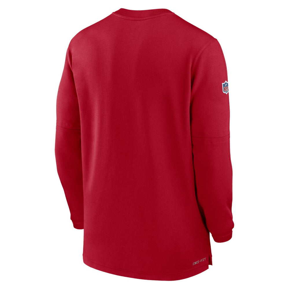 Tampa Bay Buccaneers 2023 Sideline Performance Long Sleeve Tri-Blend Quarter-Zip Top Red