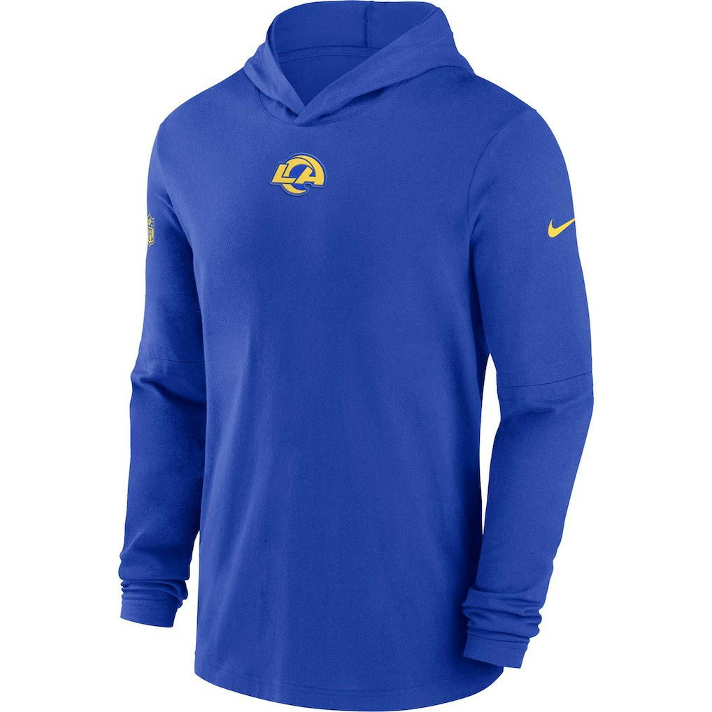 Los Angeles Rams Sideline Performance Long Sleeve Hoodie T-Shirt Royal