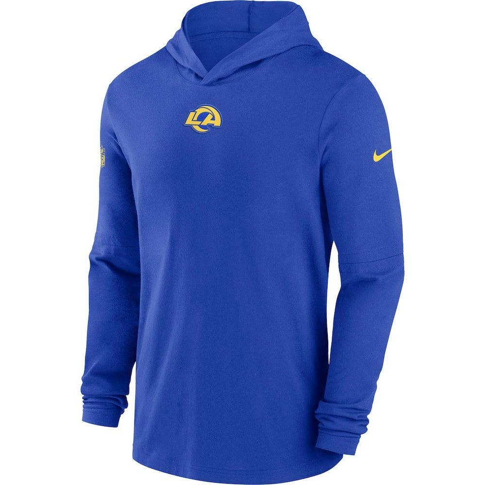 Los Angeles Rams Sideline Performance Long Sleeve Hoodie T-Shirt Royal