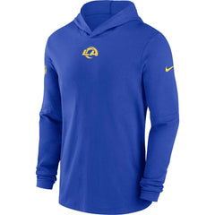 Los Angeles Rams Sideline Performance Long Sleeve Hoodie T-Shirt Royal