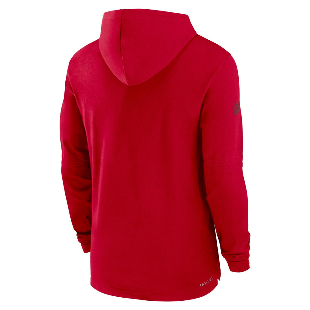 Tampa Bay Buccaneers Sideline Performance Long Sleeve Hoodie T-Shirt Red