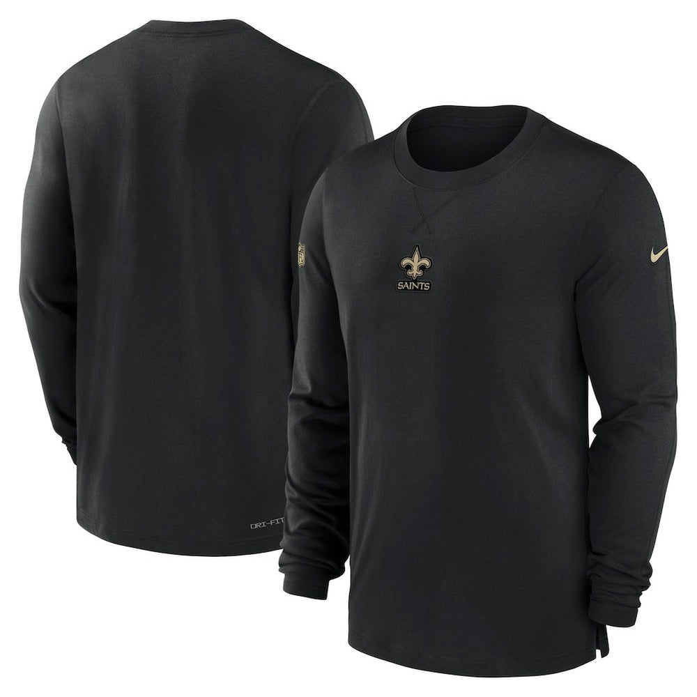 New Orleans Saints 2023 Sideline Performance Long Sleeve T-Shirt Black