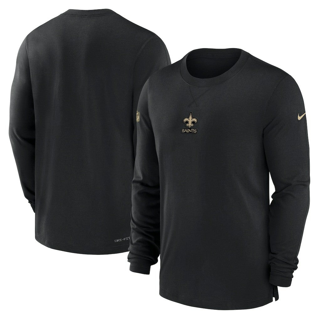 New Orleans Saints 2023 Sideline Performance Long Sleeve T-Shirt Black