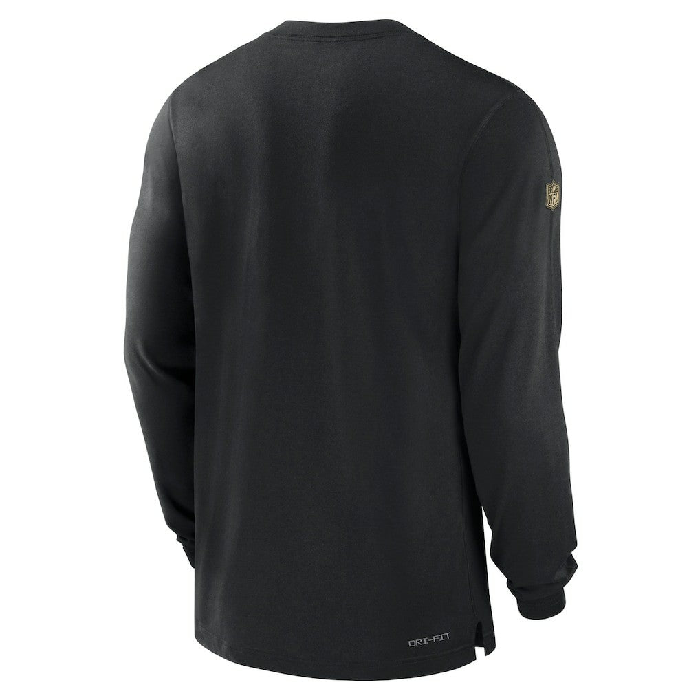 New Orleans Saints 2023 Sideline Performance Long Sleeve T-Shirt Black