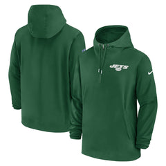 New York Jets Sideline Half-Zip Hoodie Green