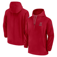 Tampa Bay Buccaneers Sideline Half-Zip Hoodie Red