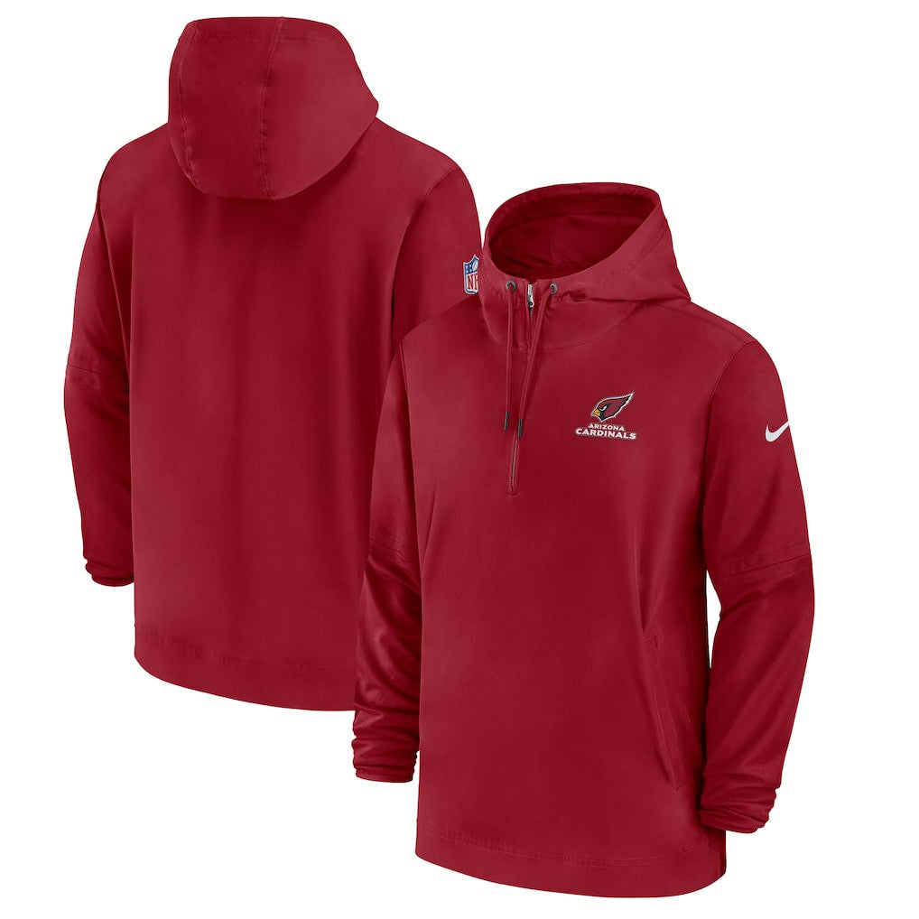 Arizona Cardinals Sideline Half-Zip Hoodie Cardinal