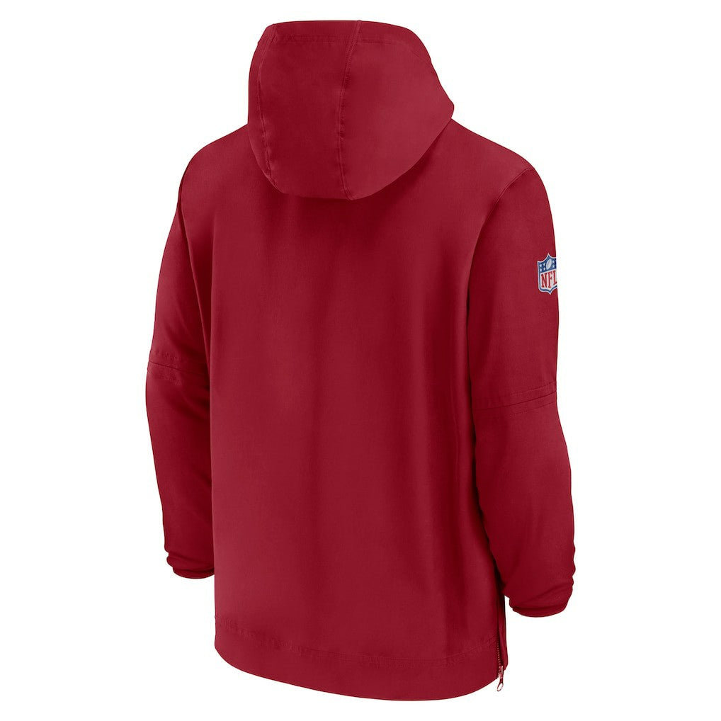 Arizona Cardinals Sideline Half-Zip Hoodie Cardinal