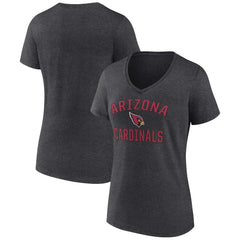 Arizona Cardinals Women's Victory Arch Team V-Neck T-Shirt Charcoal