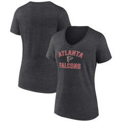 Atlanta Falcons Women's Victory Arch Team V-Neck T-Shirt Charcoal