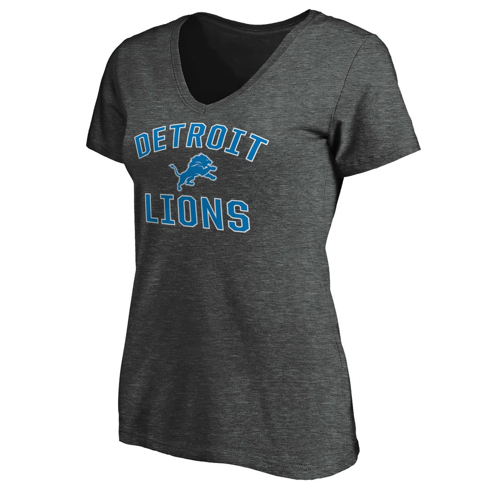 Detroit Lions Women's Victory Arch Team V-Neck T-Shirt Charcoal