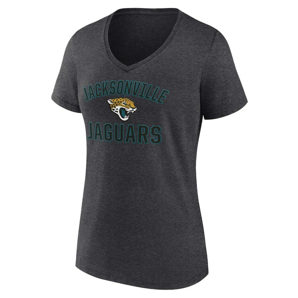 Jacksonville Jaguars Women's Victory Arch Team V-Neck T-Shirt Charcoal
