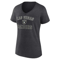 Las Vegas Raiders Women's Victory Arch Team V-Neck T-Shirt Charcoal