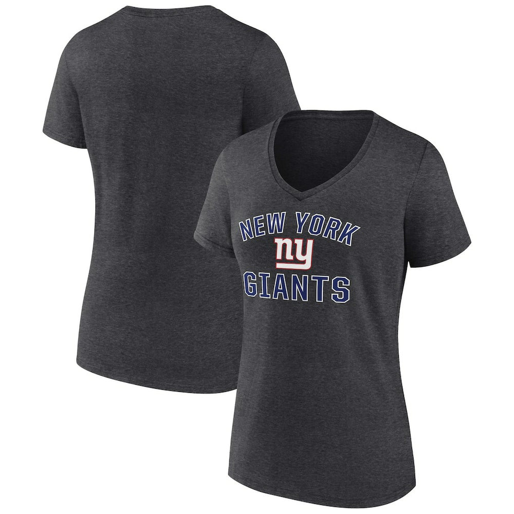 New York Giants Women's Victory Arch Team V-Neck T-Shirt Charcoal