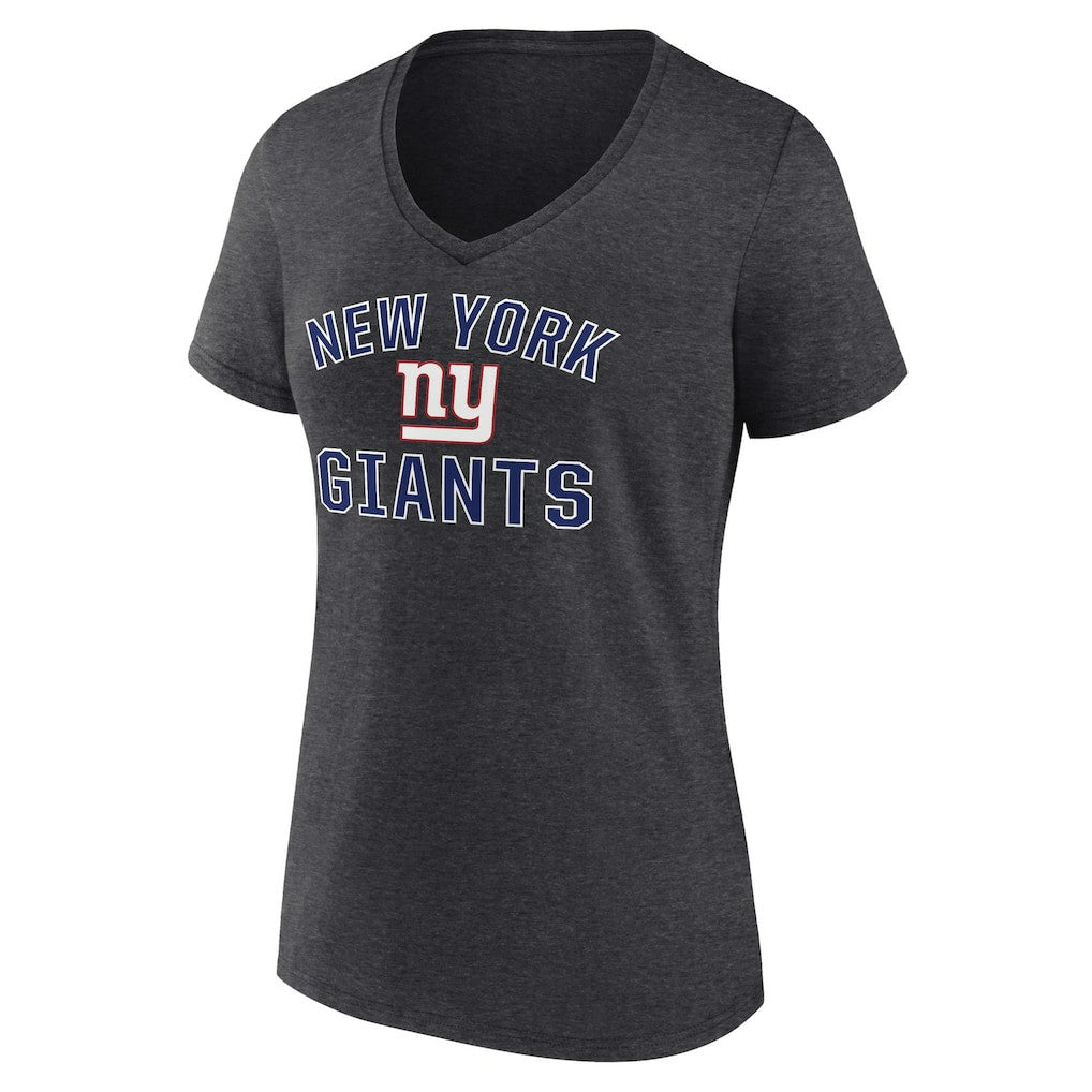 New York Giants Women's Victory Arch Team V-Neck T-Shirt Charcoal
