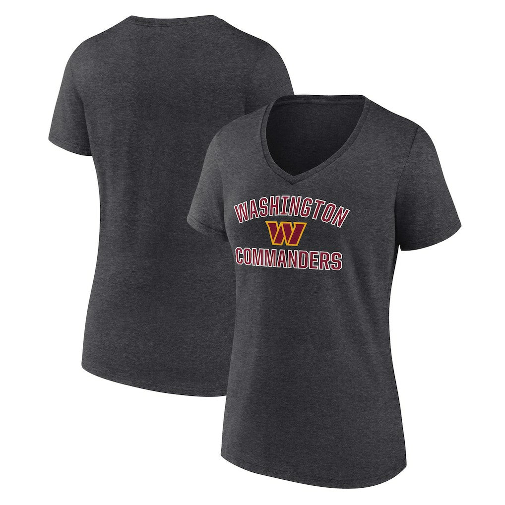 Washington Commanders Women's Victory Arch Team V-Neck T-Shirt Charcoal