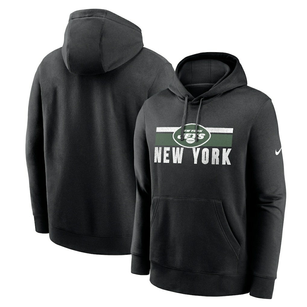New York Jets Club Fleece Pullover Hoodie Black