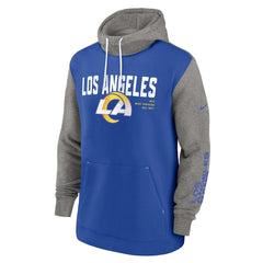 Los Angeles Rams Fashion Color Block Pullover Hoodie Royal