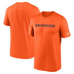 Denver Broncos Legend Wordmark Performance T-Shirt Orange