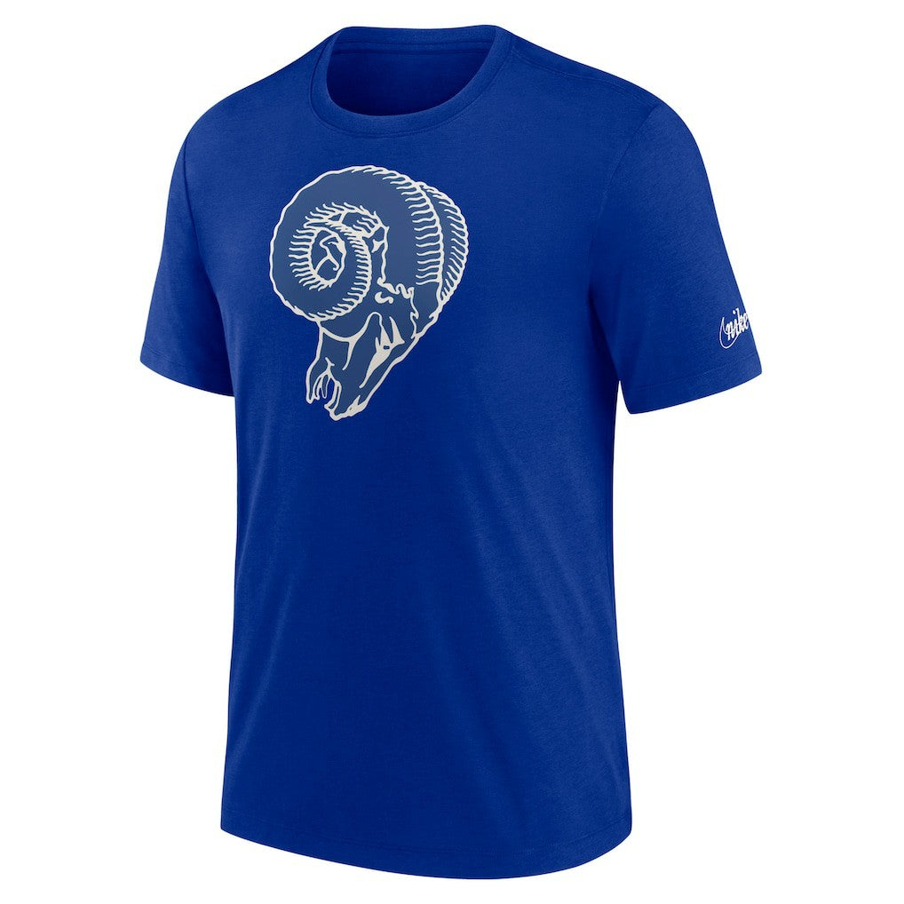 Los Angeles Rams Rewind Logo Tri-Blend T-Shirt Royal