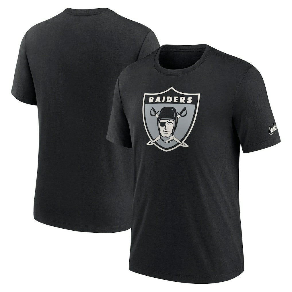 Las Vegas Raiders Rewind Logo Tri-Blend T-Shirt Black