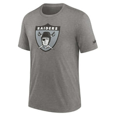 Las Vegas Raiders Rewind Logo Tri-Blend T-Shirt Heather Charcoal