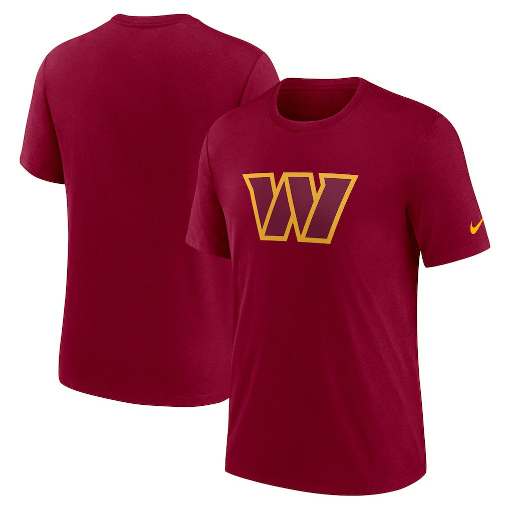 Washington Commanders Rewind Logo Tri-Blend T-Shirt Burgundy