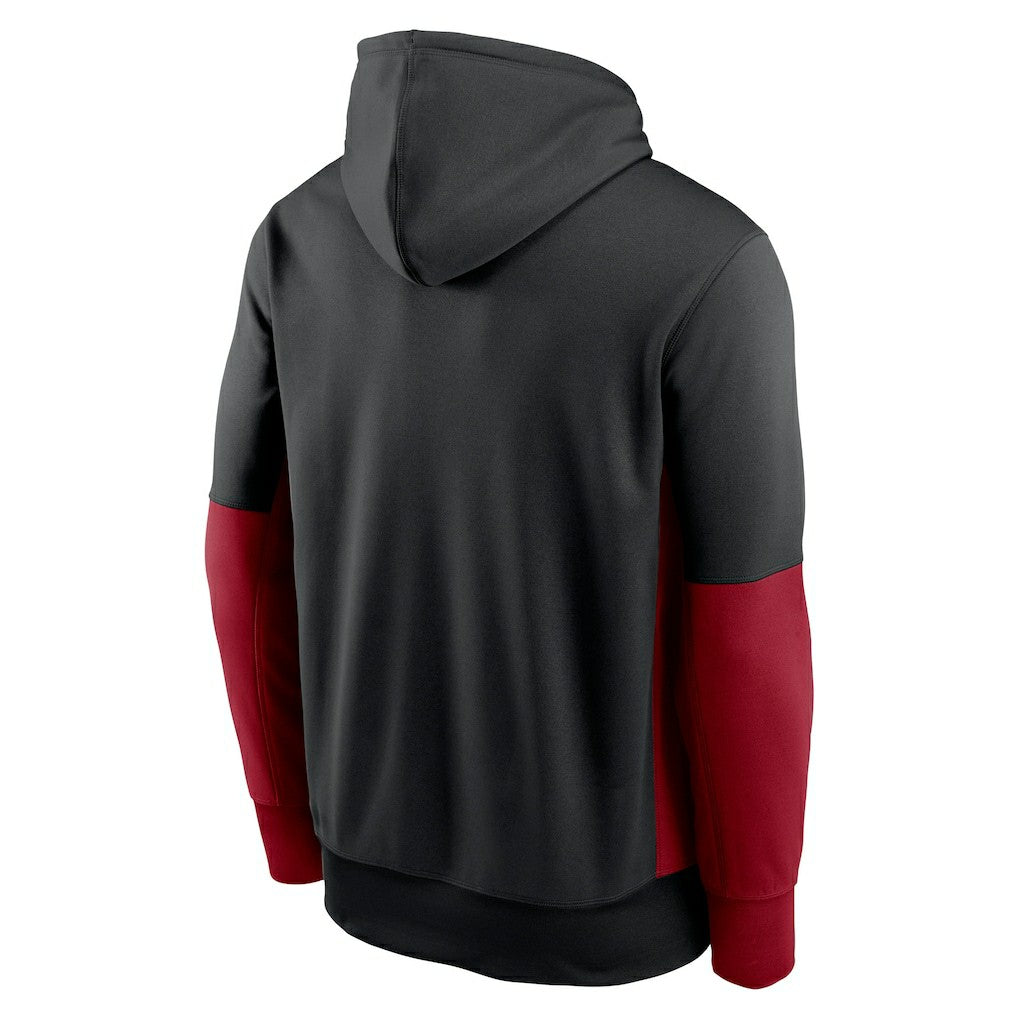 Arizona Cardinals Color Block Fleece Performance Pullover Hoodie Black