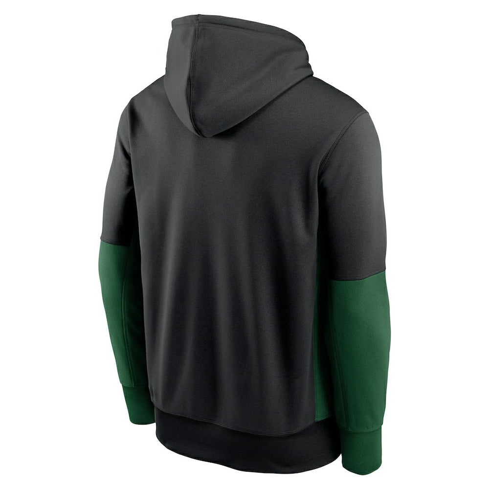 New York Jets Color Block Fleece Performance Pullover Hoodie Black
