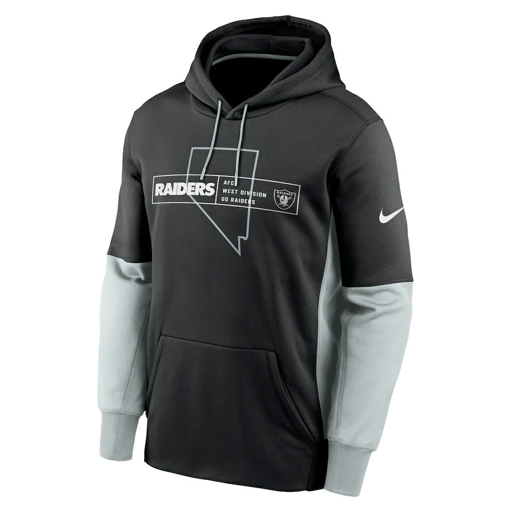 Las Vegas Raiders Color Block Fleece Performance Pullover Hoodie Black