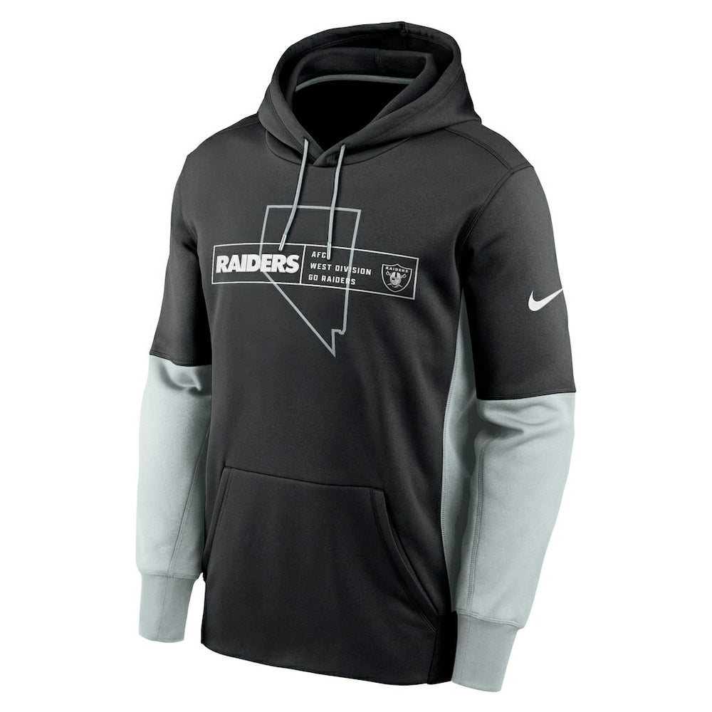 Las Vegas Raiders Color Block Fleece Performance Pullover Hoodie Black