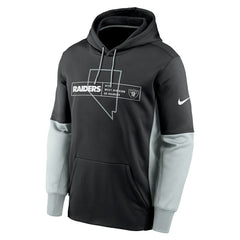 Las Vegas Raiders Color Block Fleece Performance Pullover Hoodie Black