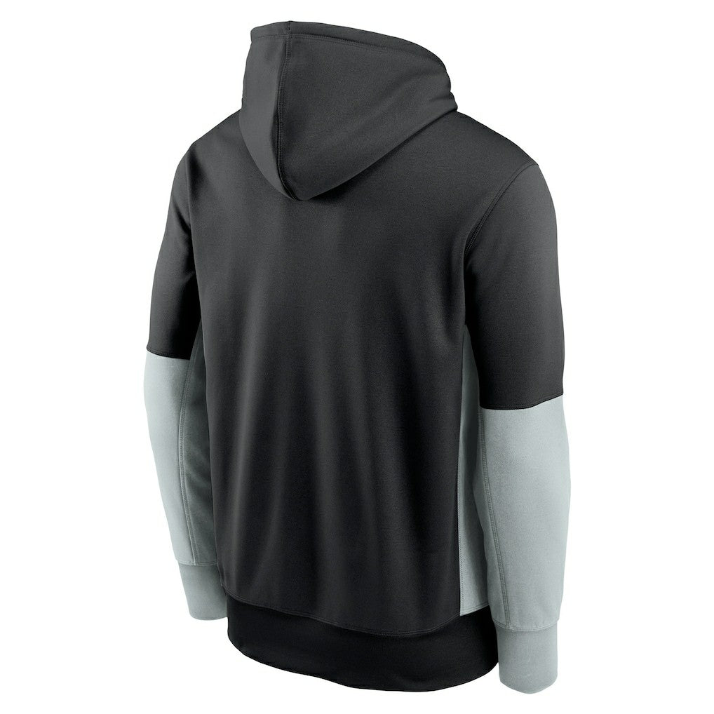 Las Vegas Raiders Color Block Fleece Performance Pullover Hoodie Black