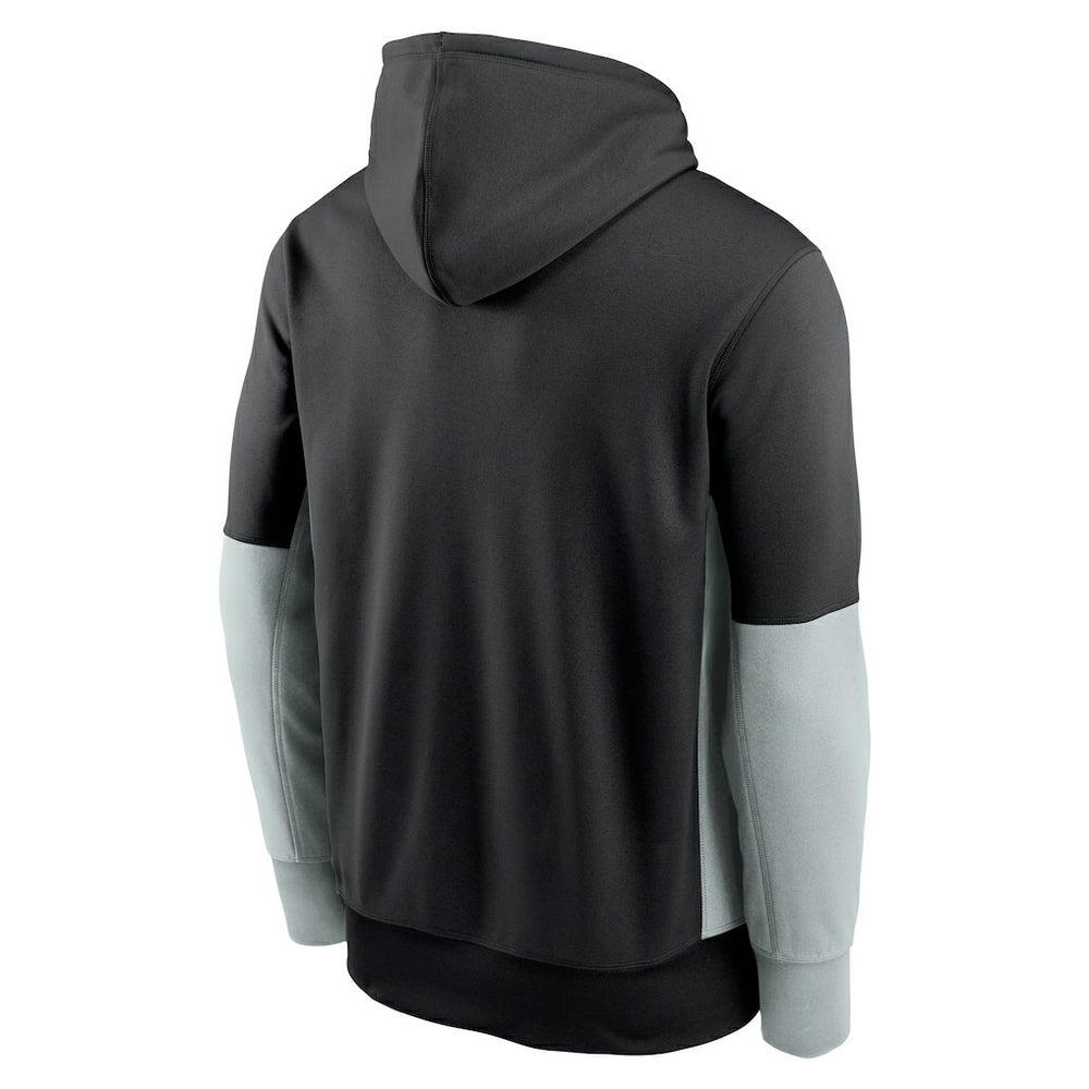 Las Vegas Raiders Color Block Fleece Performance Pullover Hoodie Black
